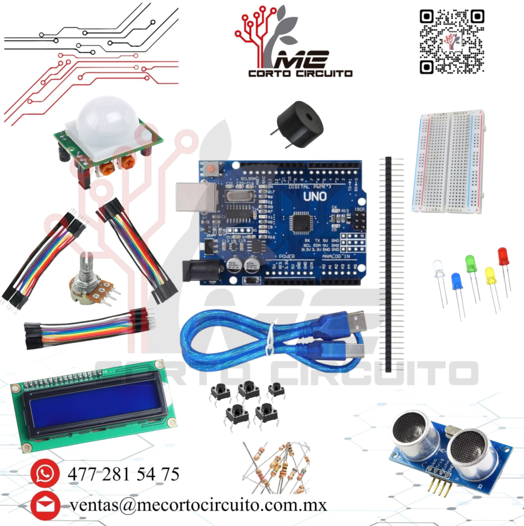 KIT DE ARDUINO UNO R3 SMD BÁSICO Corto Circuito