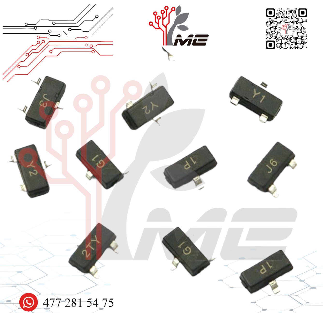 Lot De 100 Transistors AO3401 SMD SOT-23 - MOSFET P-Canal 4,2A 30V, Pour Électronique, DIY, Réparation