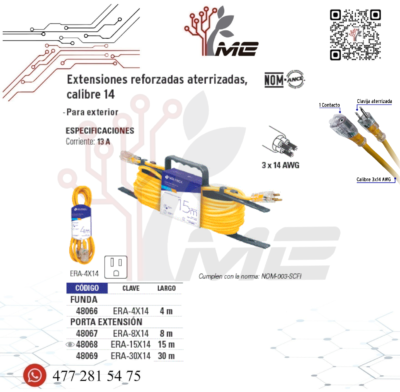 EXTENSION REFORZADA CALIBRE 14 ~13A