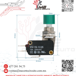 MICROSWITCH CON BOTON METALICO