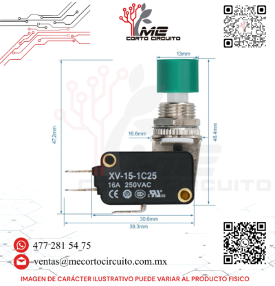 MICROSWITCH CON BOTON METALICO