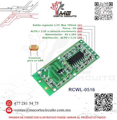 SENSOR DE CUERPO HUMANO RCWL-0516