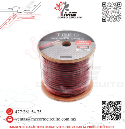 CABLE DE BOCINA BICOLOR CAL.16 100% cobre