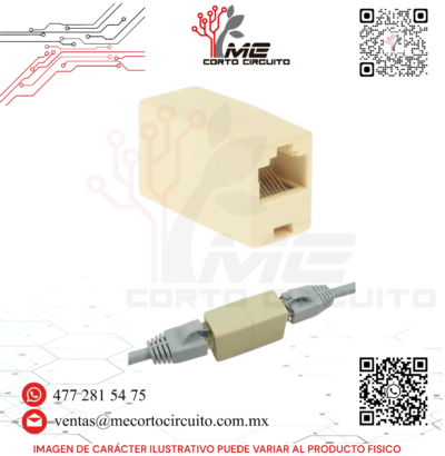 ADAPTADOR UNION DOBLE 8 HILOS RJ45