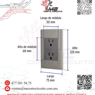 PLACA ARMADA DE ACERO 2 CONTACTOS