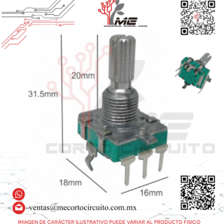 POTENCIOMETRO / ENCODER SIN FIN 5 PINES CON SWITCH