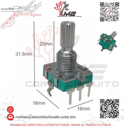 POTENCIOMETRO / ENCODER SIN FIN 5 PINES CON SWITCH