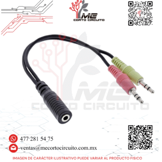 ADAPTADOR JACK 3.5mm A 2 PLUG 3.5mm