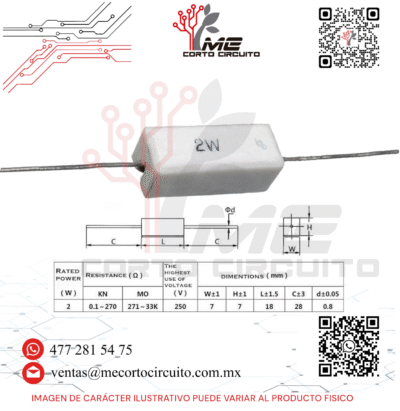 RESISTENCIA CERAMICA 2W