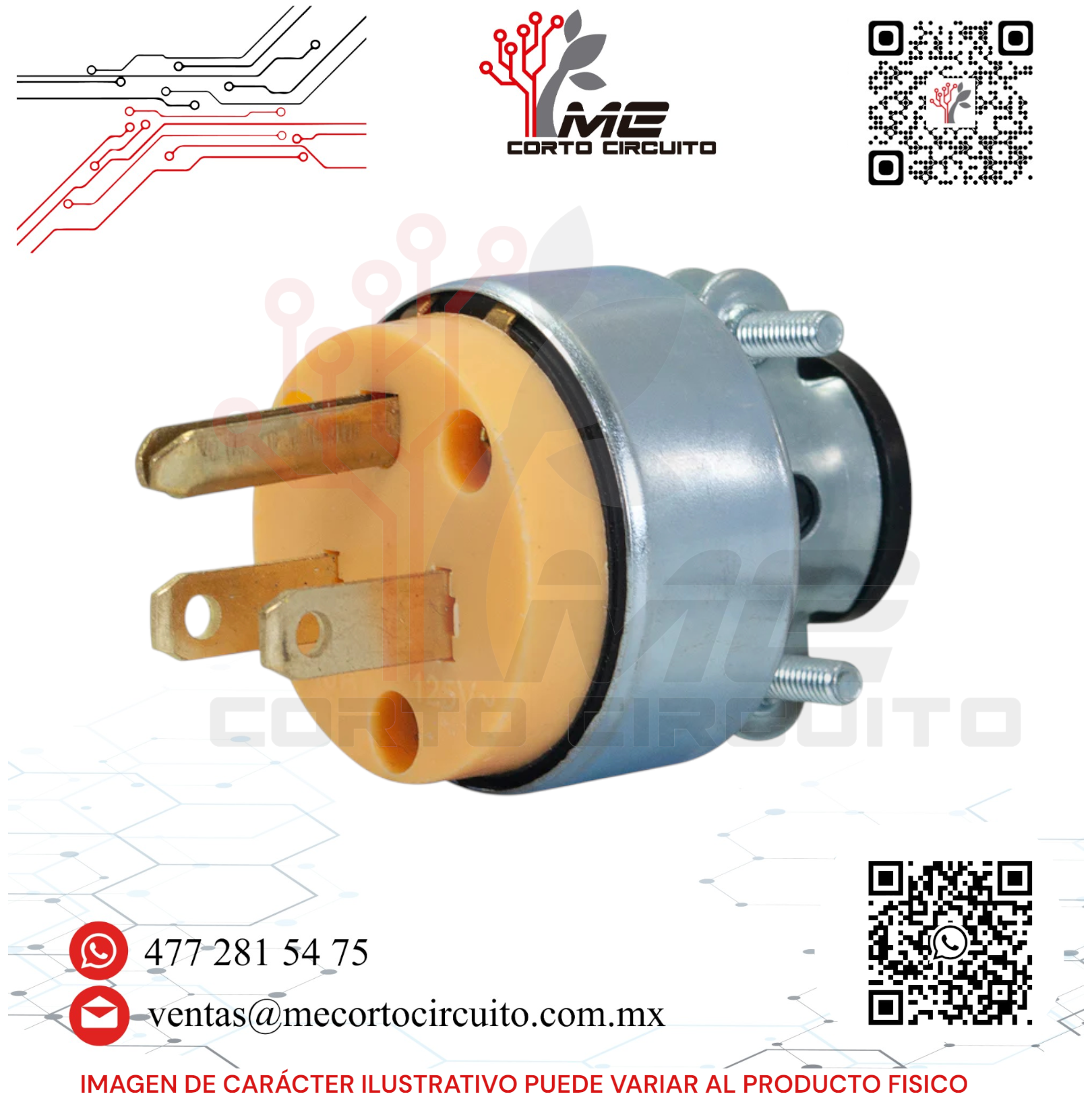 CLAVIJA INDUSTRIAL METALICA CON ATERRIZADO
