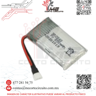 BATERIA RECARGABLE DE LITIO 3.7 V 850 MA