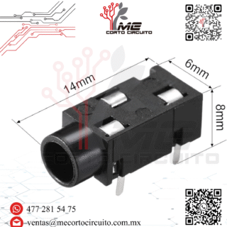 JACK HEMBRA NEGRO 3.5 MM DE MONTAJE