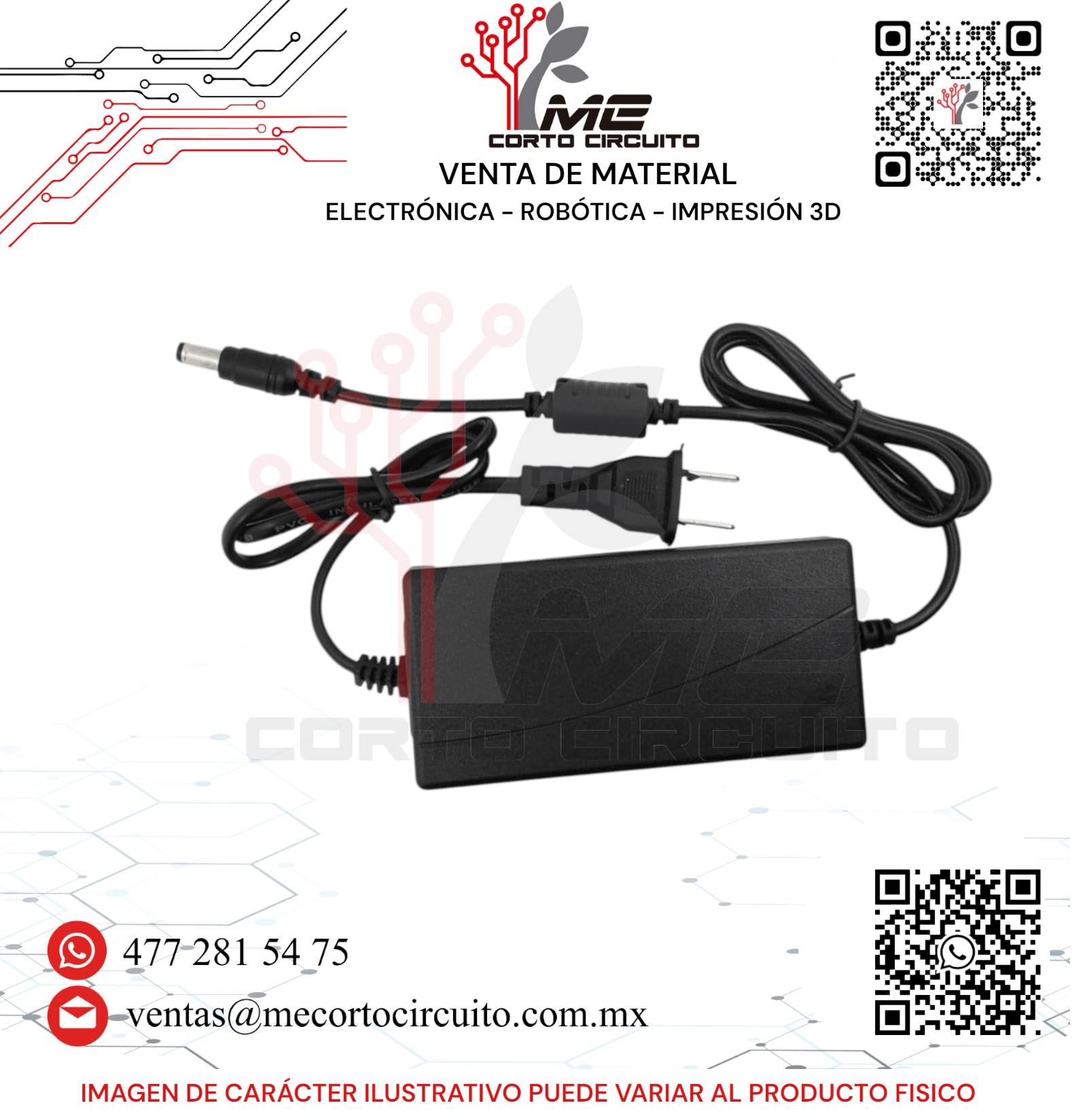FUENTE / ADAPTADOR DE VOLTAJE 12V 3A