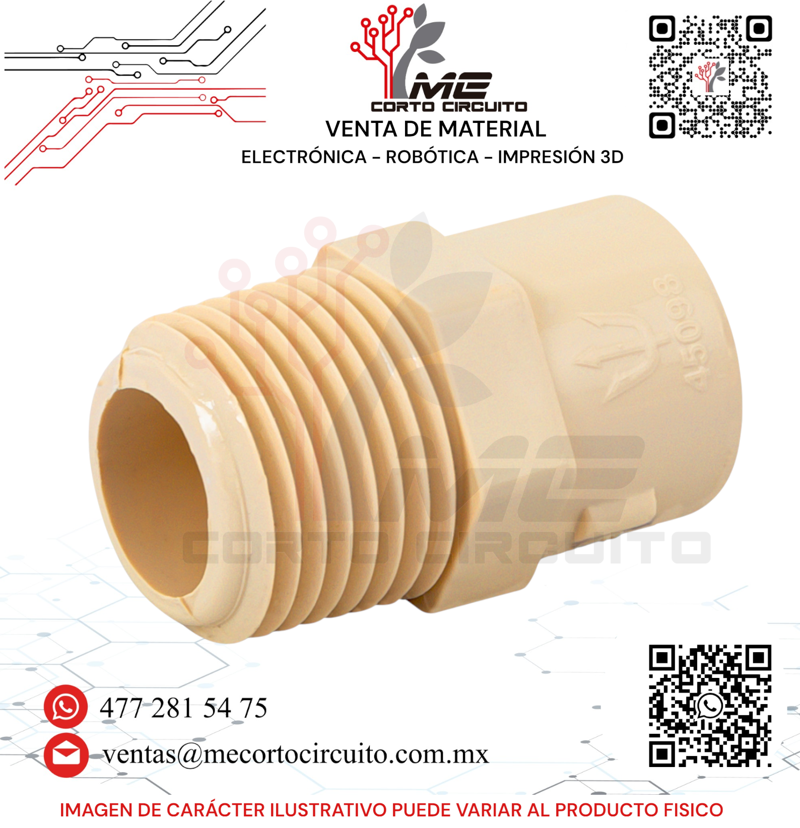 CONECTOR MACHO CPVC